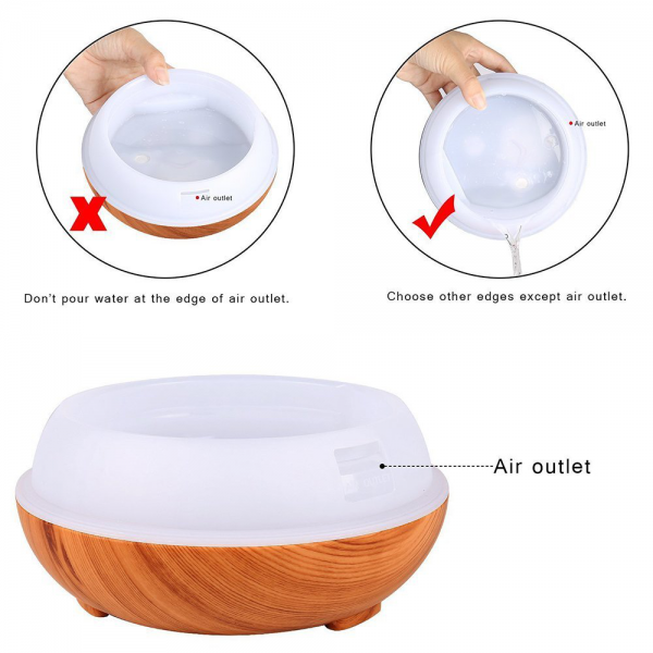 Smart Wood Grain Mist Maker Diffuser Aroma Air Humidifier